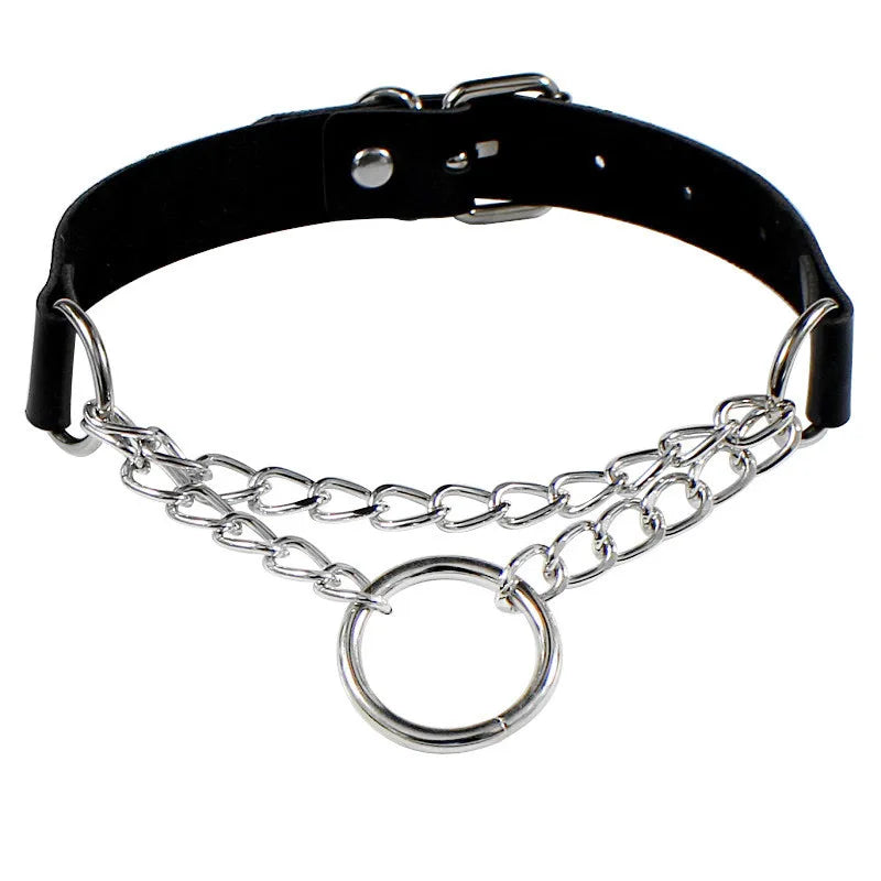 Elegant Spike Leather Choker Necklace for Women - Gothic Punk Jewelry for Parties and Festivals