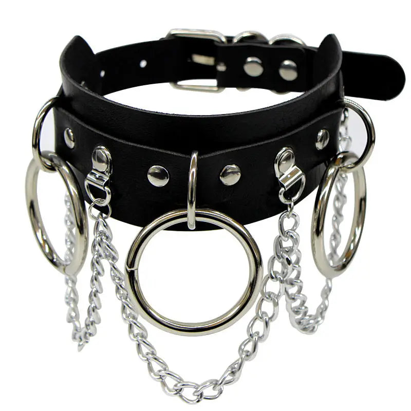 Elegant Spike Leather Choker Necklace for Women - Gothic Punk Jewelry for Parties and Festivals