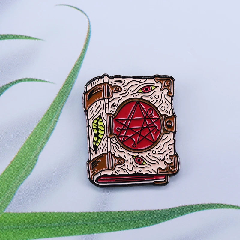 Necronomicon Enamel Brooch - H.P. Lovecraft's Book of the Dead Inspired Accessory
