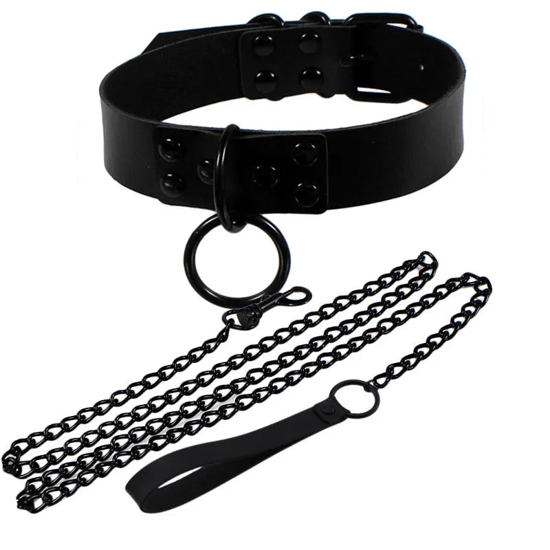 Elegant Spike Leather Choker Necklace for Women - Gothic Punk Jewelry for Parties and Festivals