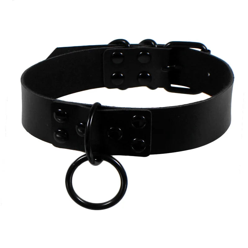 Elegant Spike Leather Choker Necklace for Women - Gothic Punk Jewelry for Parties and Festivals