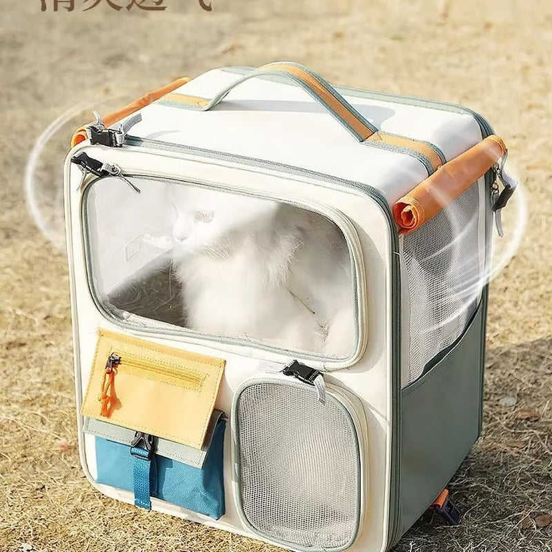 Extra Large Portable Pet Trolley Carrier with Detachable Design, Foldable Travel Bag for Dogs and Cats