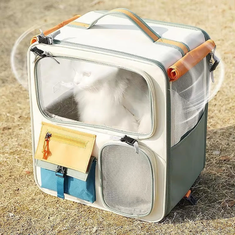 Extra Large Portable Pet Trolley Carrier with Detachable Design, Foldable Travel Bag for Dogs and Cats