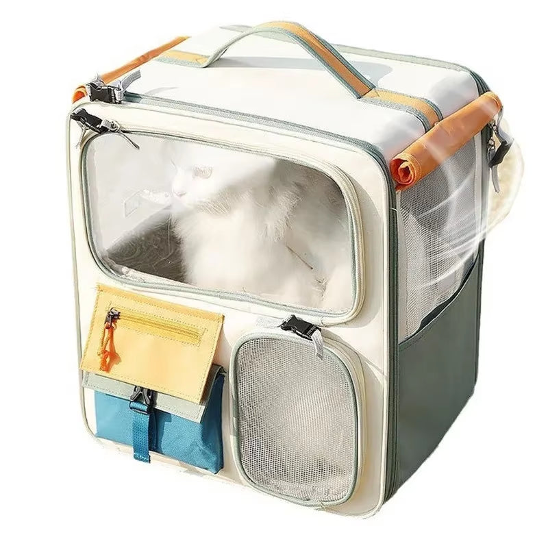 Extra Large Portable Pet Trolley Carrier with Detachable Design, Foldable Travel Bag for Dogs and Cats
