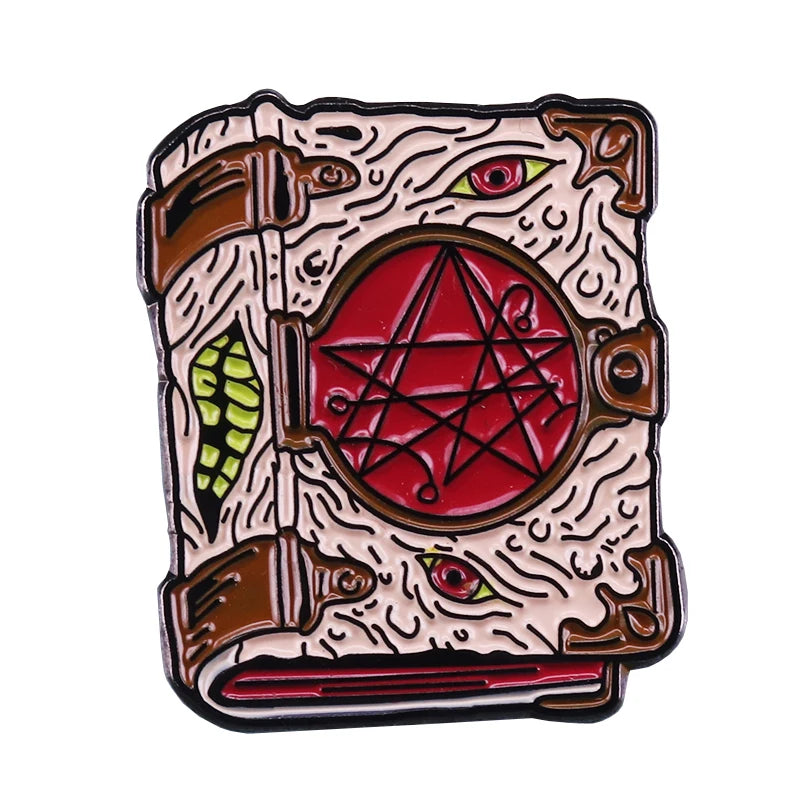 Necronomicon Enamel Brooch - H.P. Lovecraft's Book of the Dead Inspired Accessory