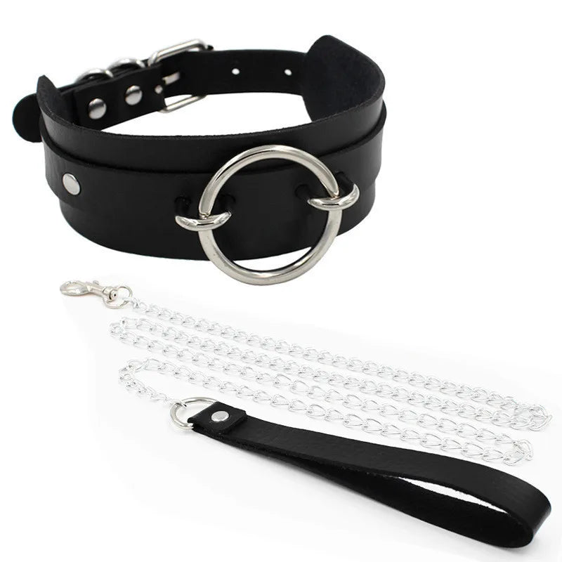 Elegant Spike Leather Choker Necklace for Women - Gothic Punk Jewelry for Parties and Festivals