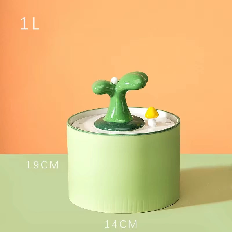 Ceramic Cat Water Fountain Automatic Electric Pet Water Dispenser Dog Filter Drinker Pet Drinking Feeder with Quiet Pump 1.5L