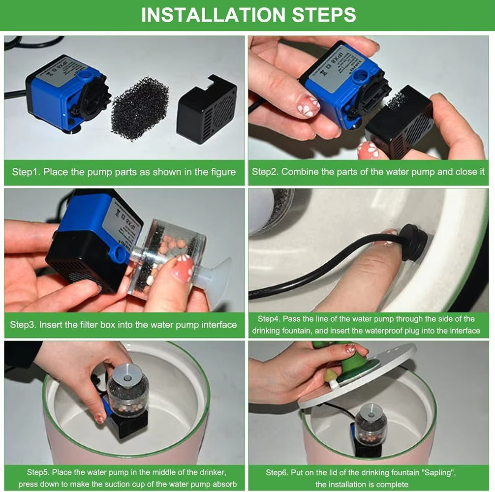 Ceramic Cat Water Fountain Automatic Electric Pet Water Dispenser Dog Filter Drinker Pet Drinking Feeder with Quiet Pump 1.5L